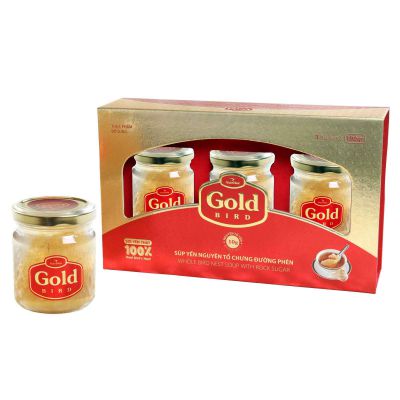 Hộp quà 3 lọ Tổ yến chưng đường phèn nguyên tổ Gold Bird