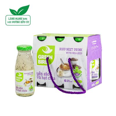 Nước yến chưng hạt Chia - Hộp 6 chai x 185ml
